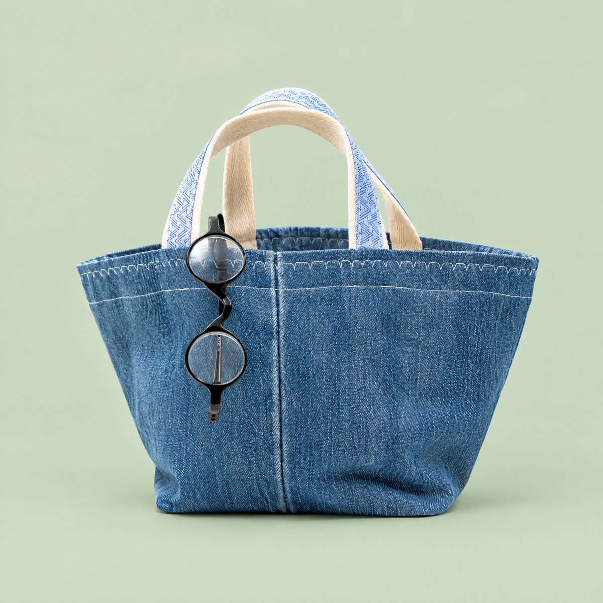 Denim Tote Bag | Large Capacity Washed Canvas Shoulder Bag
