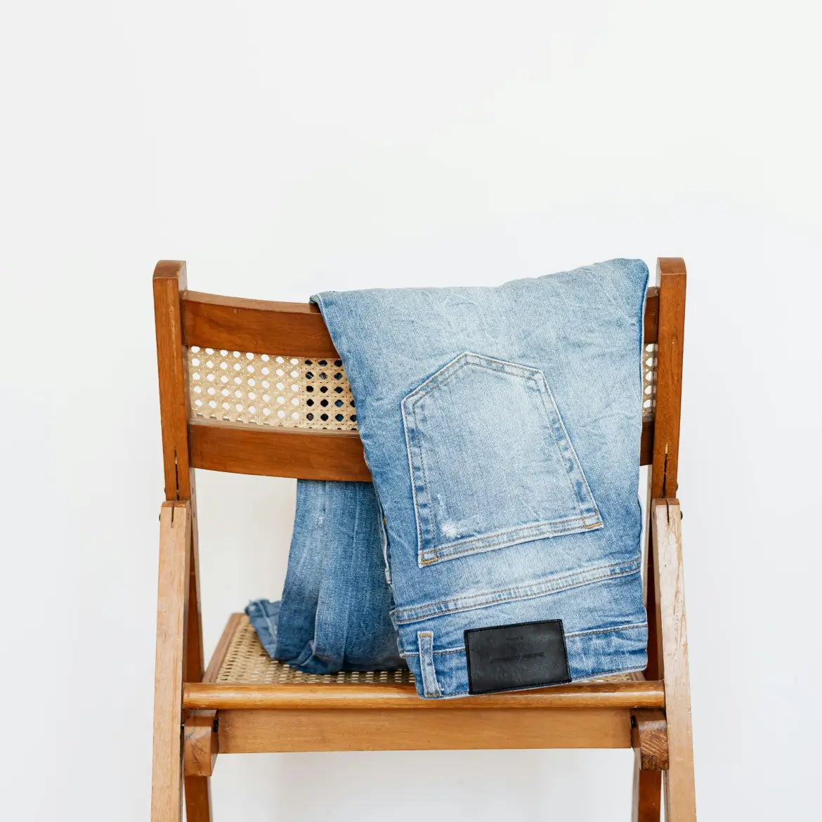 Light Wash Straight Leg Jeans | Retro High Waist Denim Pants