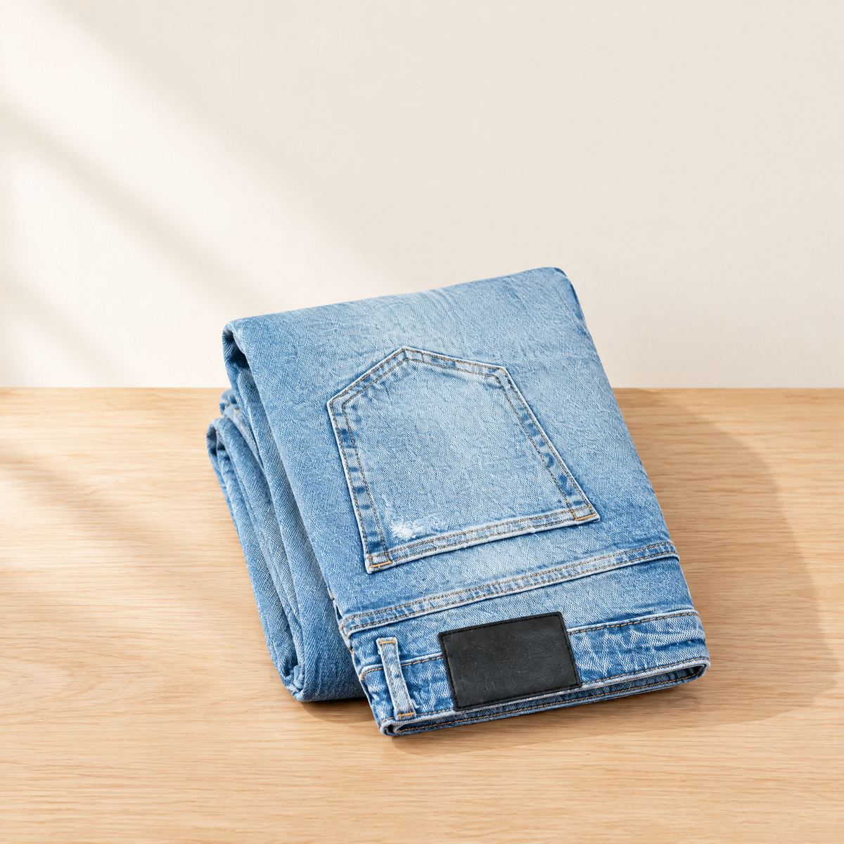 Light Wash Straight Leg Jeans | Retro High Waist Denim Pants