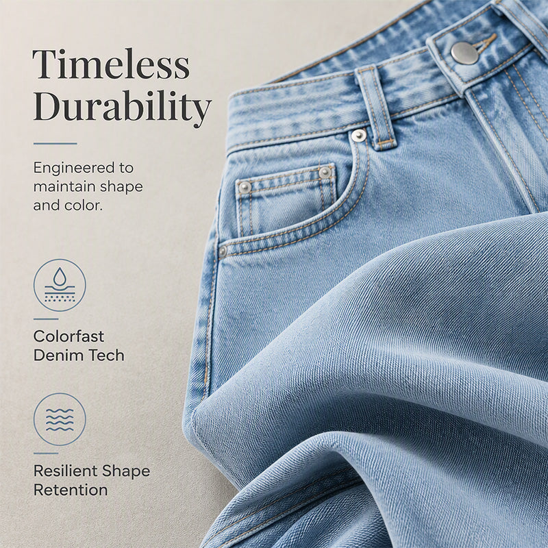 Women's Casual High-Waisted Wide-Leg Jeans